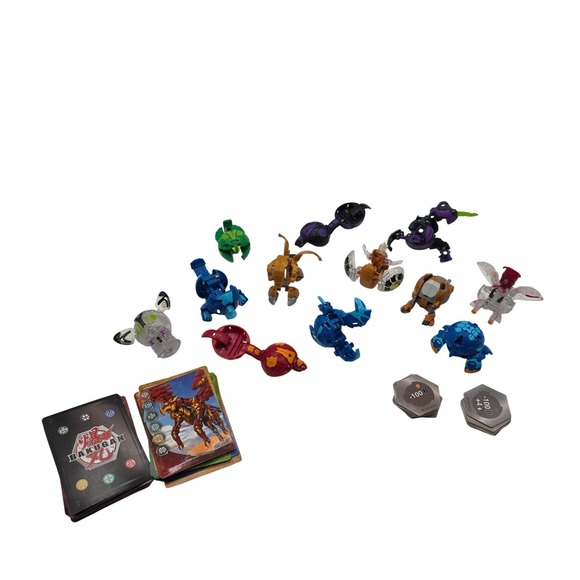 Other - Bakugan Lot 12 Battle Figures Cards Gate Cards Power Cards Toys Kids / SS